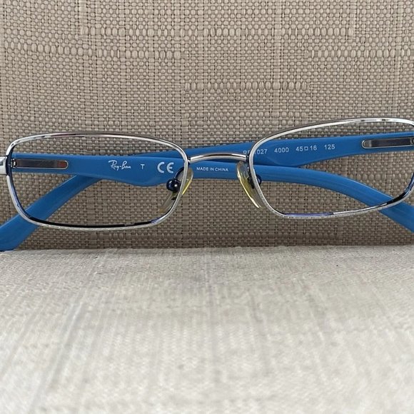 Ray-Ban Youth Kids Eyeglasses Frame Silver/Blue Glasses Rb1027 45[]16 125 - Picture 4 of 12